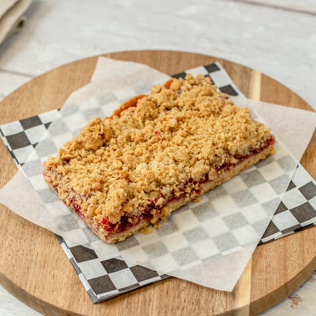 Raspberry Oat Bar.