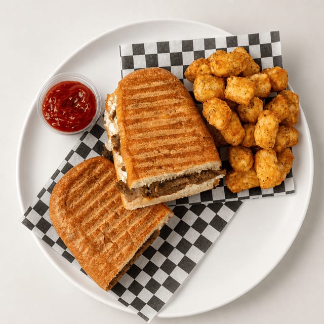 Panini combo with Tater Tots.