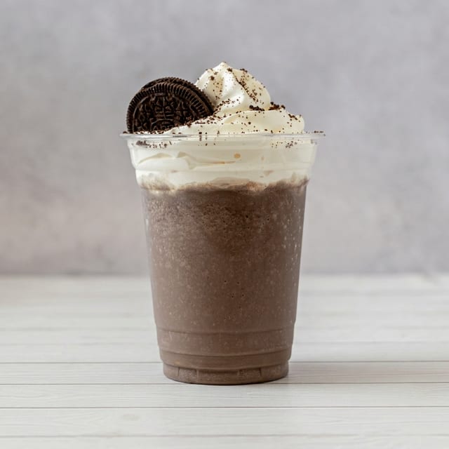 Iced Blended Cookies & Cream Drink.